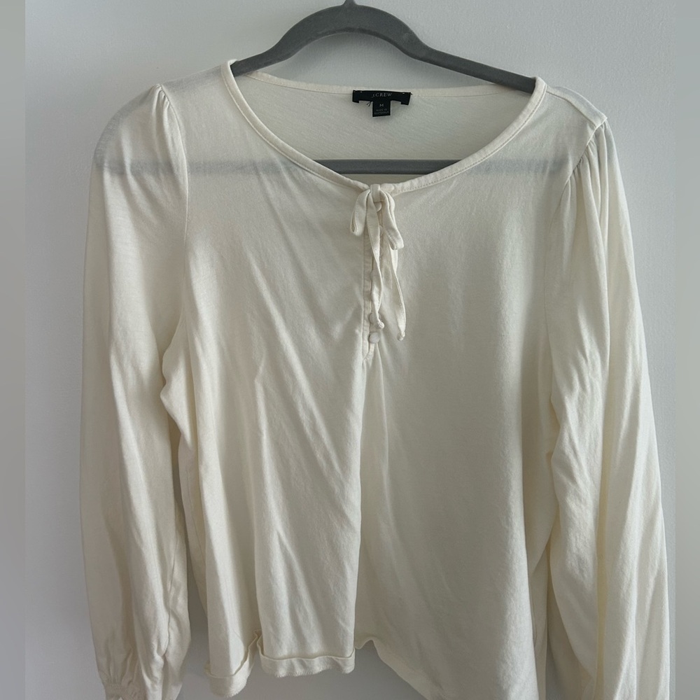 J Crew Long Sleeve Cream Shirt - M